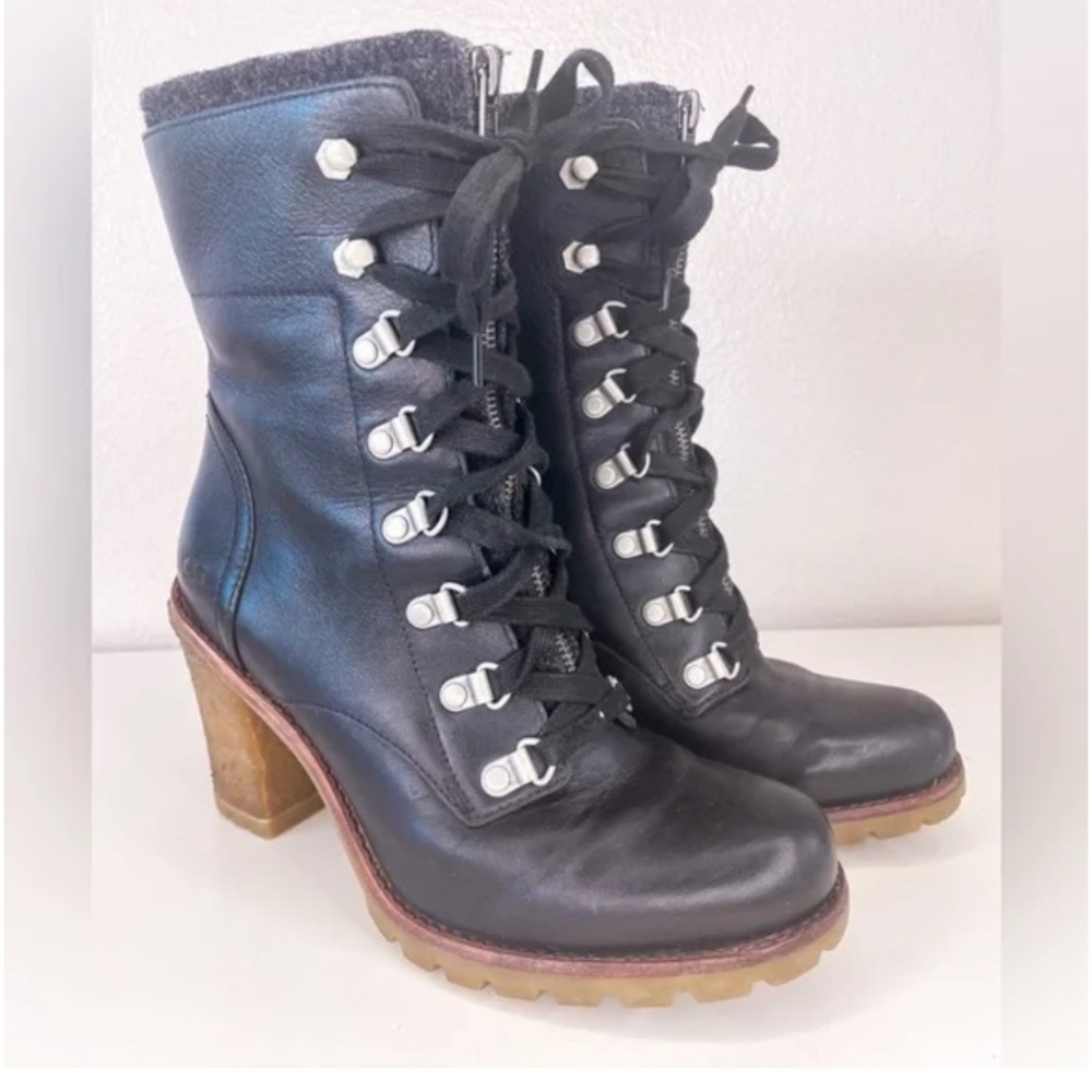 black gum bottom ugg combat boots